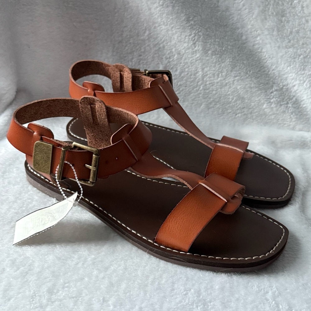 Time And Tru Brown Sandals With Buckle Women’s Size 10 Career Office‎